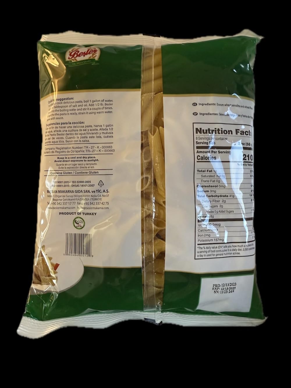 Penne Pasta, 16 oz. - Non-GMO Pasta or Trans Fats - Kosher Certified Pasta