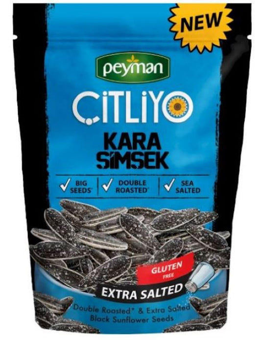 Peyman Citliyo Kara Simsek Black Sunflower Seeds Double Roasted, Gluten Free, 10oz/284g