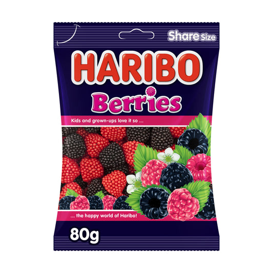 Haribo Halal Berries 80g (Ahududu Aromali Yumusak Seker)