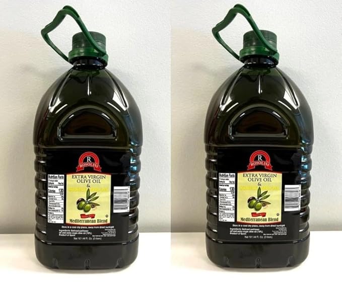ROSOLINI || Extra Virgin Olive Oil & Sunflower Oil || 101.44 fl oz (3 liters) || 2 Bottles