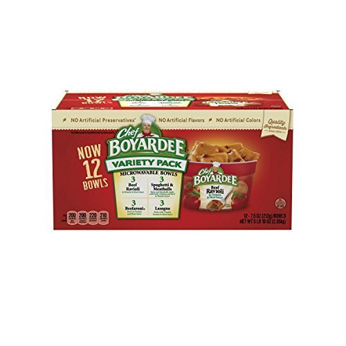 3 X Chef Boyardee Microwaveable Pasta Variety Pack - 12 Ct - 7.5 Oz Each
