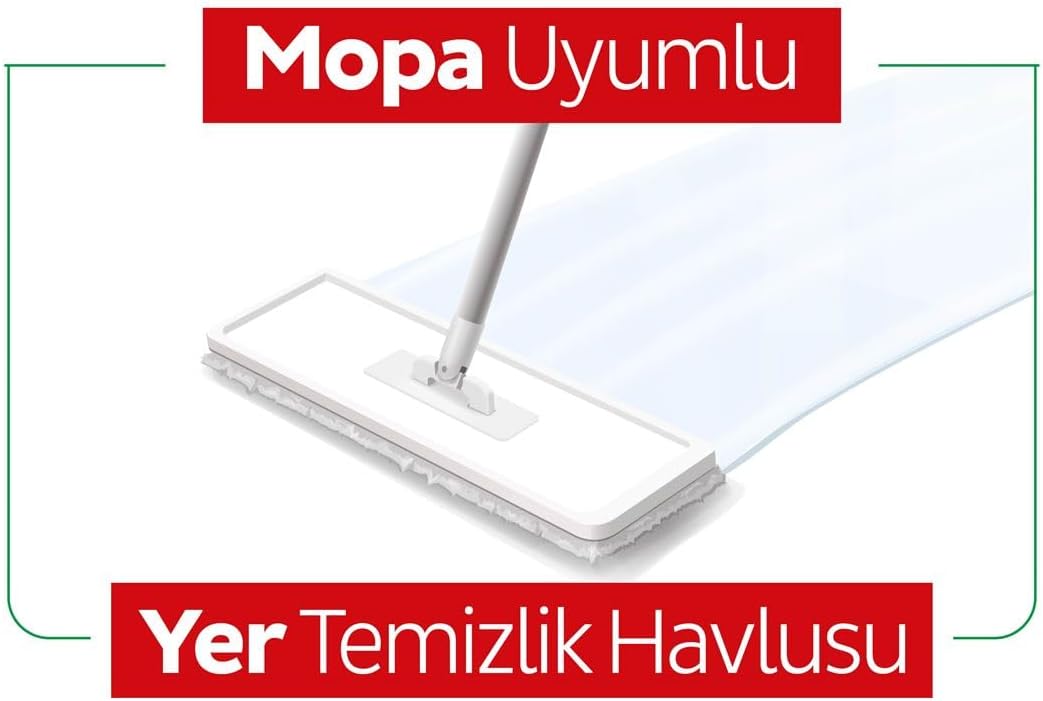 Easy Clean White Soap Additive Mopa Compatible Floor Cleaning Towel, 50 Sheets