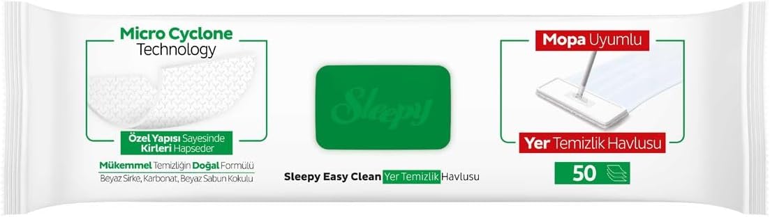 Easy Clean White Soap Additive Mopa Compatible Floor Cleaning Towel, 50 Sheets