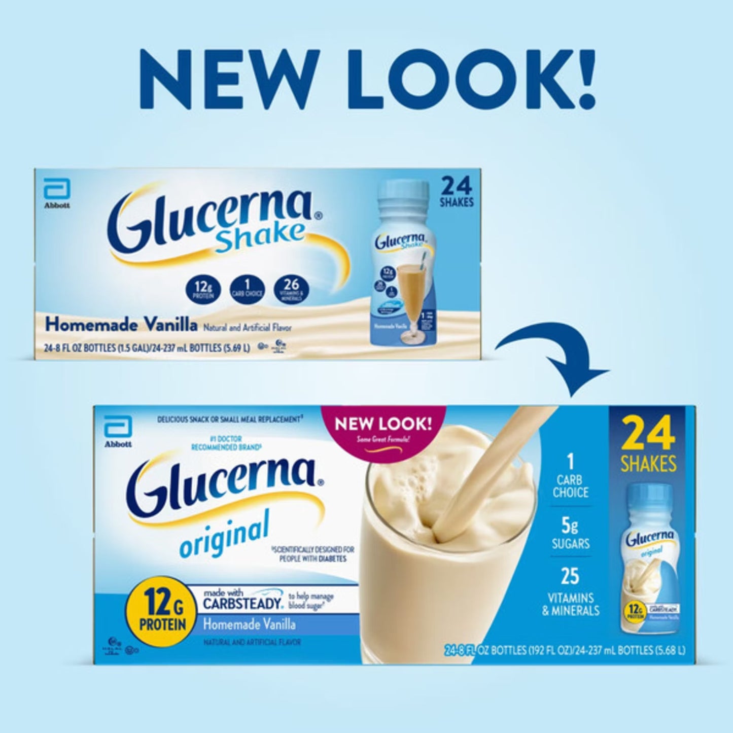 Glucerna Homemade Vanilla Shake - 8 oz. - 24 ct. (pack of 2)