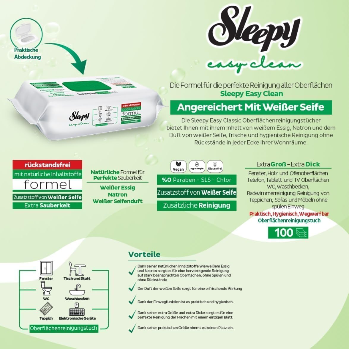 Easy Clean All Purpose Cleaning Wet Wipes, Large