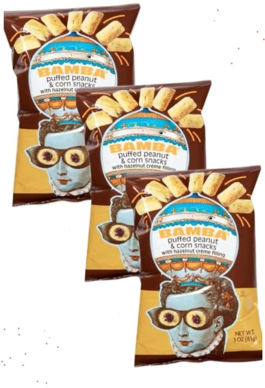 Bamba Snacks Puffed Peanut and Corn snack with Hazelnut Creme (3 Pack)