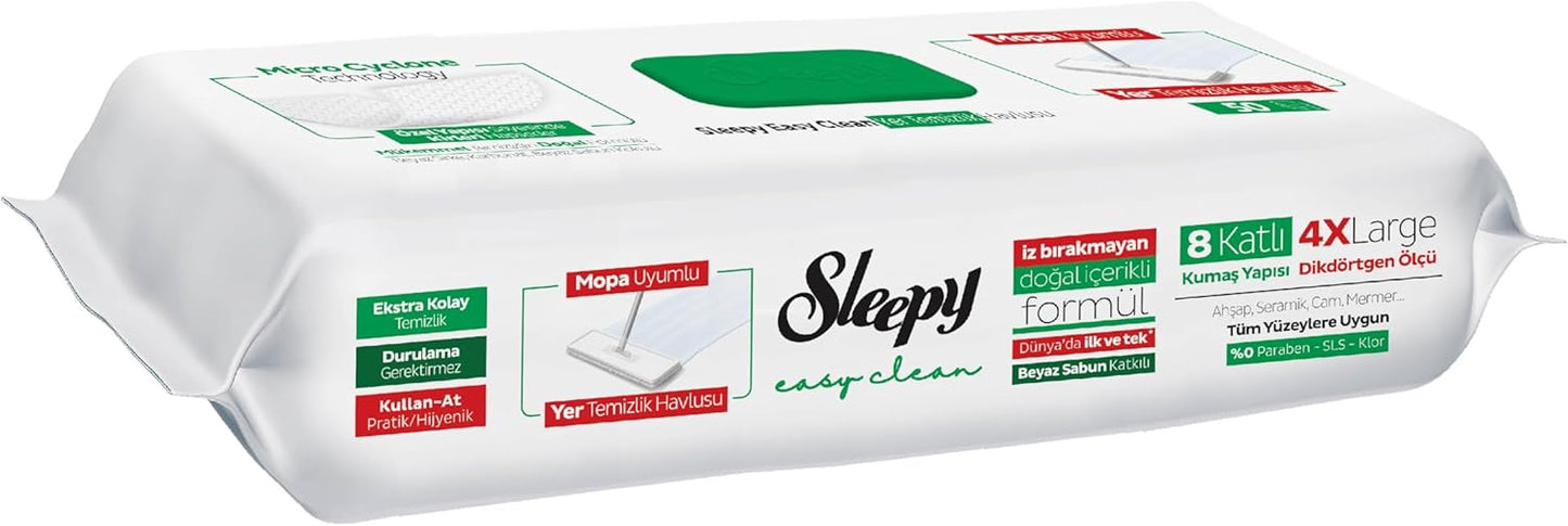 Easy Clean White Soap Additive Mopa Compatible Floor Cleaning Towel, 50 Sheets