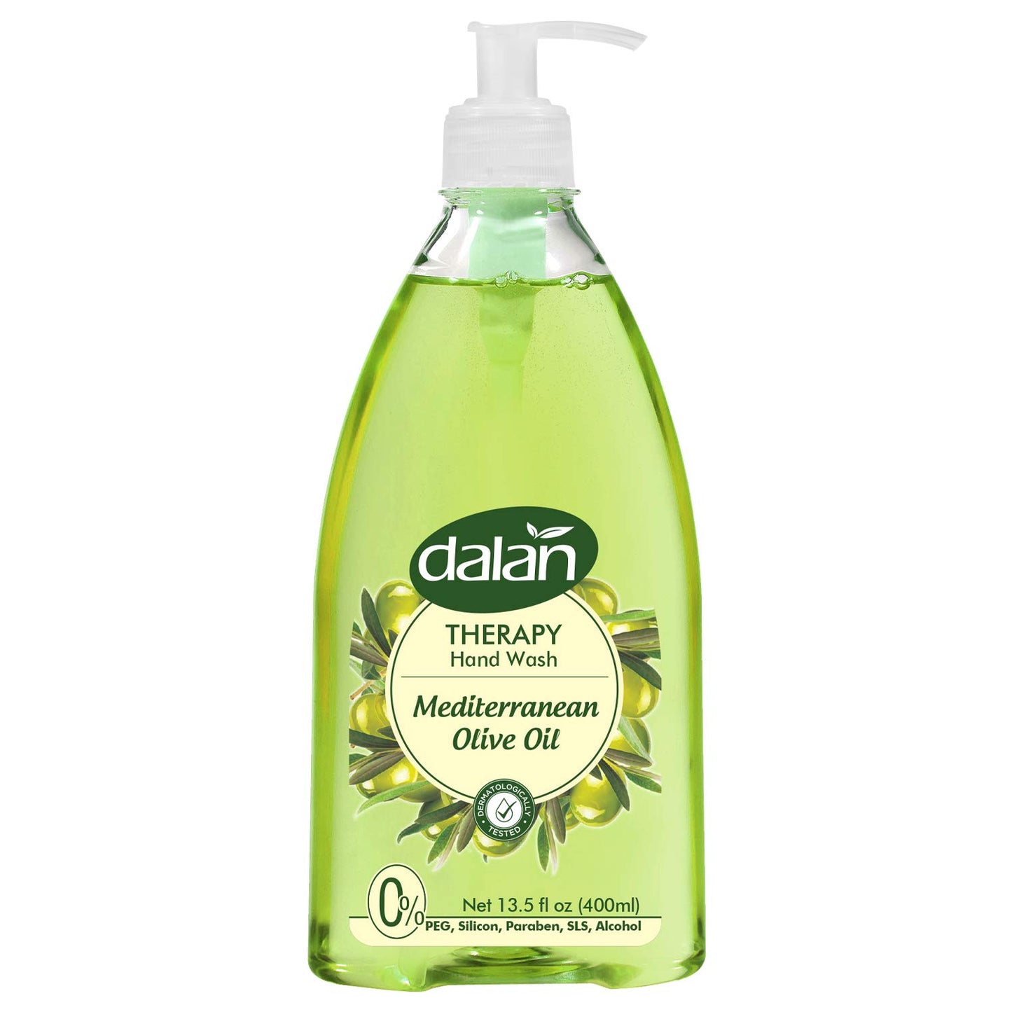 Dalan Therapy Mediterranean Olive Oil Ultra Moisturizing Liquid Hand Soap for Normal and Dry Hands Fresh Clean and Soft Feeling (13.5 Fl Oz / 400 mL (Pack of 4))