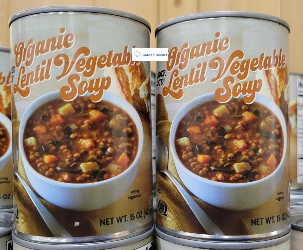 Trader Joe’s Organic Lentil Vegetable Soup 15oz 425g (Two Cans)