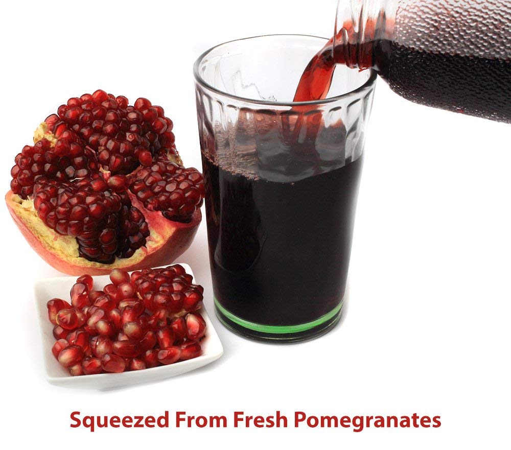 100% Organic Pomegranate Juice, 33.8 Oz Glass Bottle (2 Pack) No Sugar, No Artificial Colors, No Preservatives, No Flavors Added, Gluten Free and Kosher