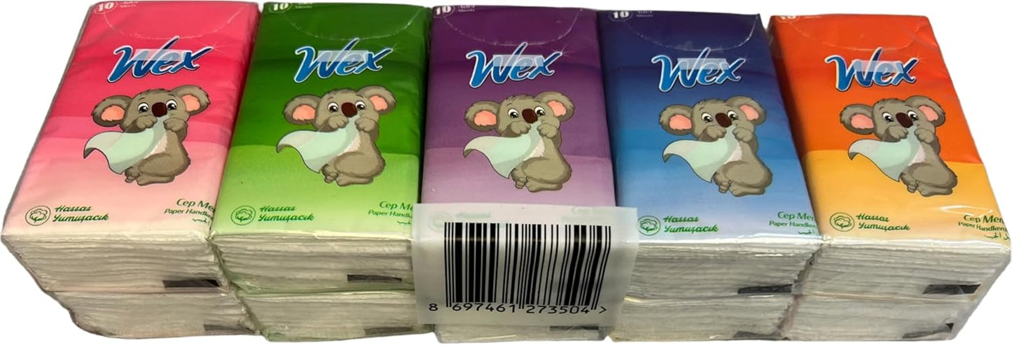 Pocket Tissues. 10 packs X 100 Sheets Tissues. Unscented Small Mini Travel size. Individual Portable Tissue Packs for Purse Travel Camping