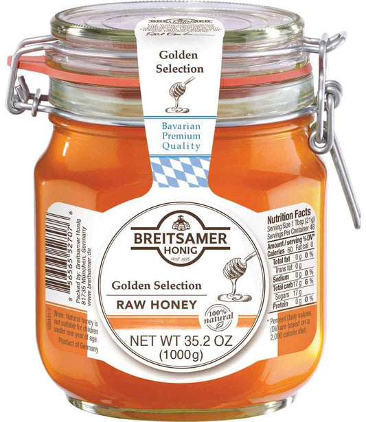 2 pack Breitsamer Golden Selection Honey Flip-Top Jar, 35.2 Ounce