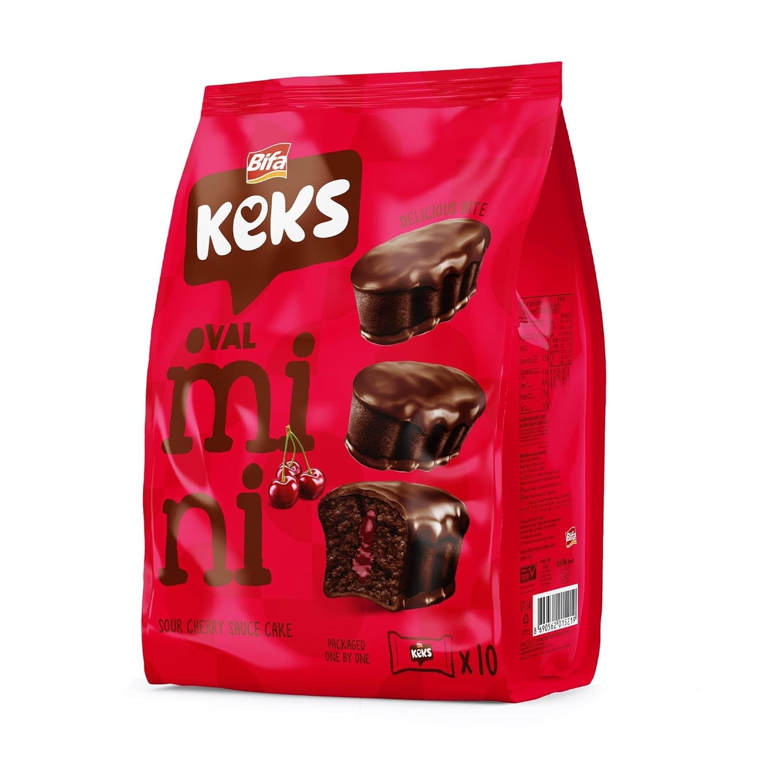 (2 pack) BifaKeks Chocolate Sour Cherry Sauce Cake, Individually Wrapped cake, 3 Bag Variety Pack, 10 mini cakes per bag