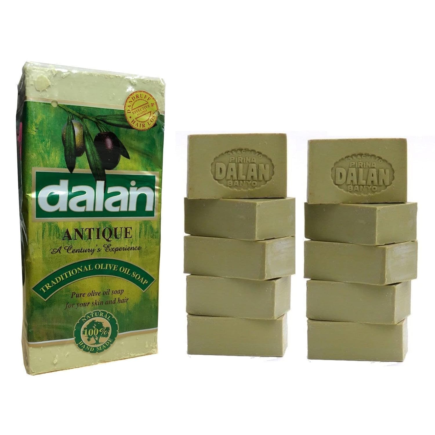 Dalan Antique 100% Olive Oil Soap 5x180gr Dry Skin, Anti – Dandruff, Hand Made Soap