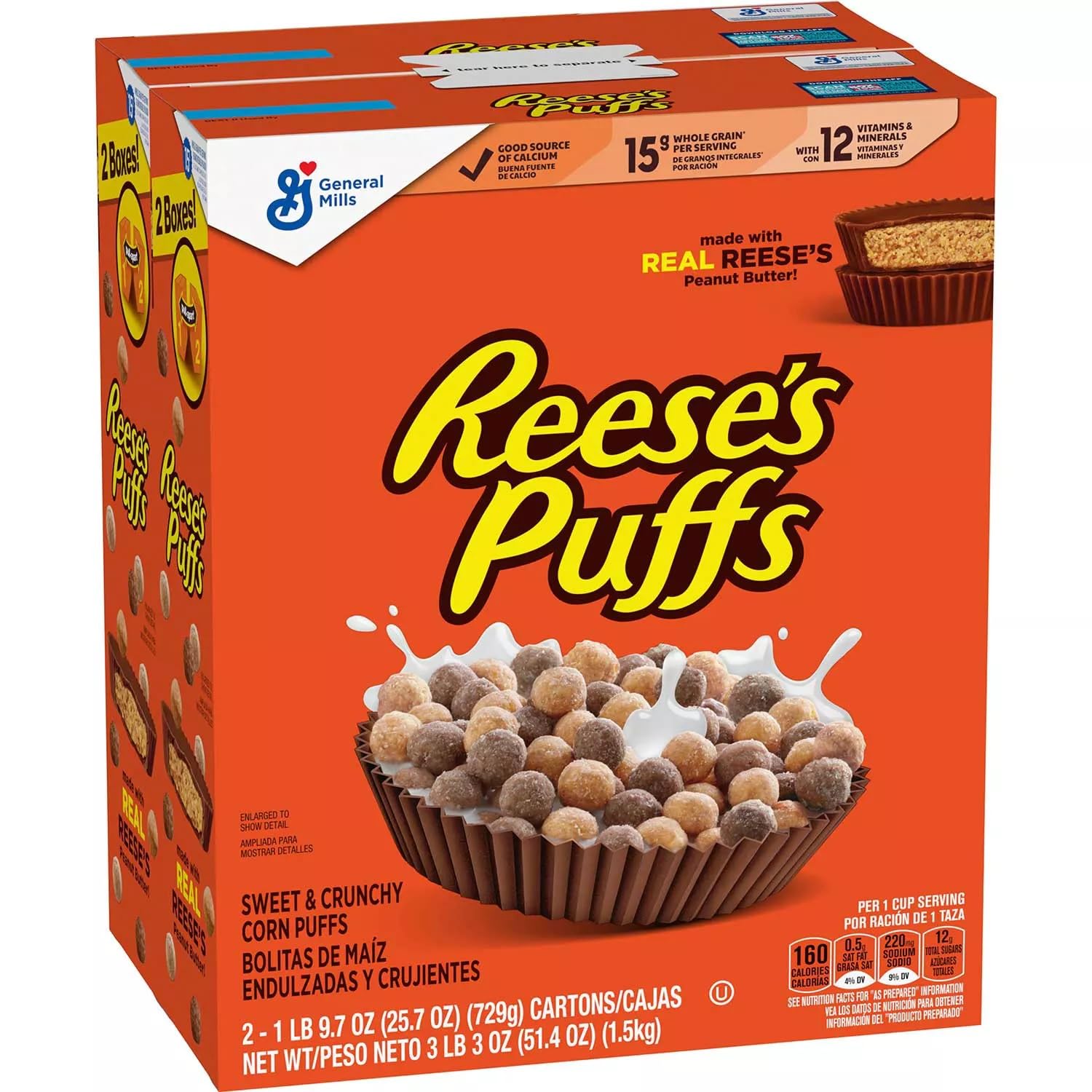 General Mills Reese's Puffs Peanut Butter Chocolate Cereal (51.4 Ounce)
