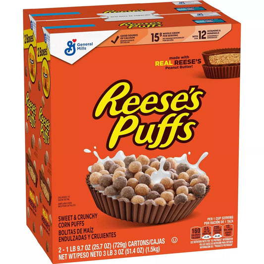 General Mills Reese's Puffs Peanut Butter Chocolate Cereal (51.4 Ounce)