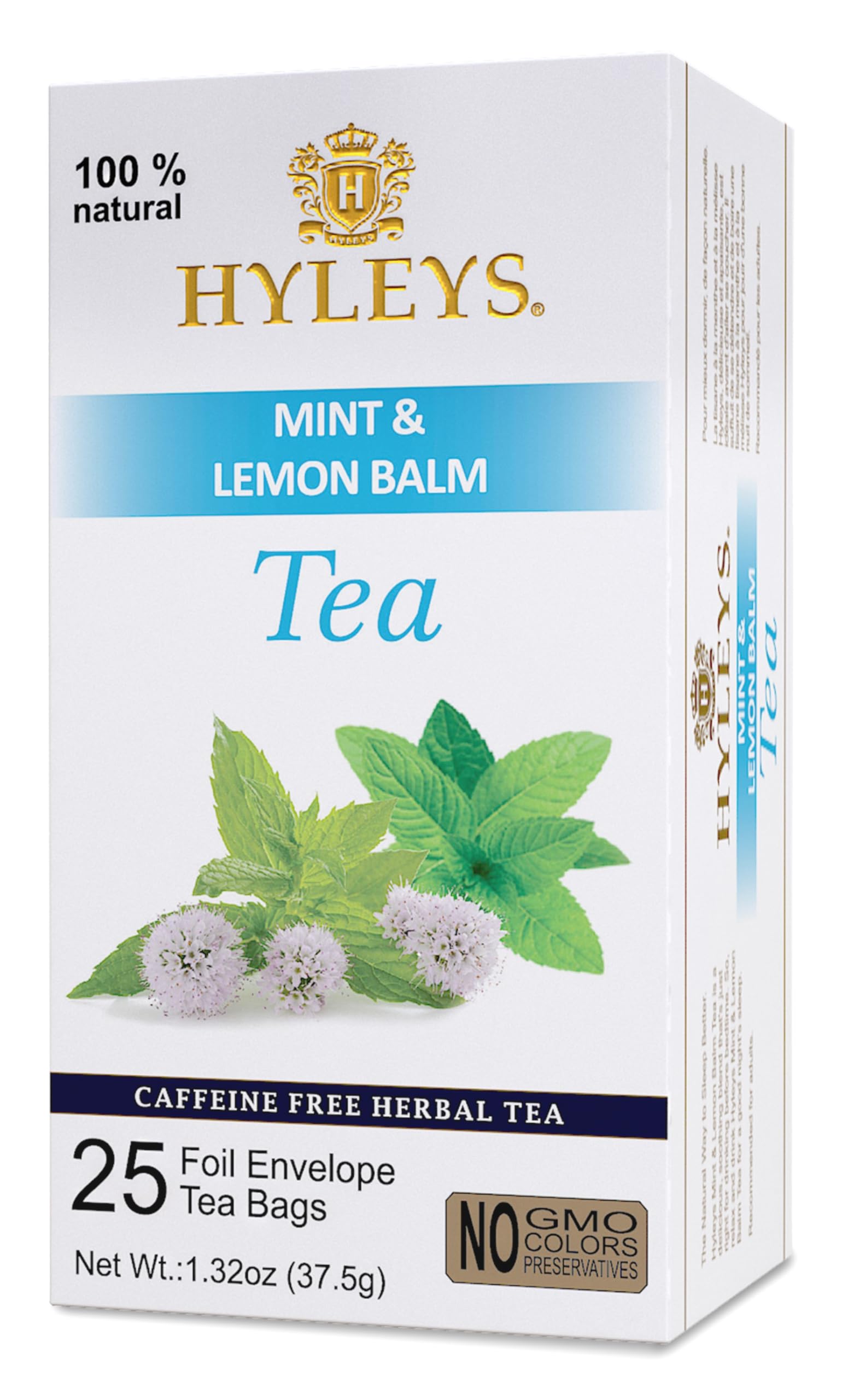 Hyleys Caffeine-Free Herbal Tea - Mint, Rosemary, Valerian Root, Lavender - 25 Tea Bags (1 Pack) - Calm Sleep Tea for a Relaxing Nightly Cup