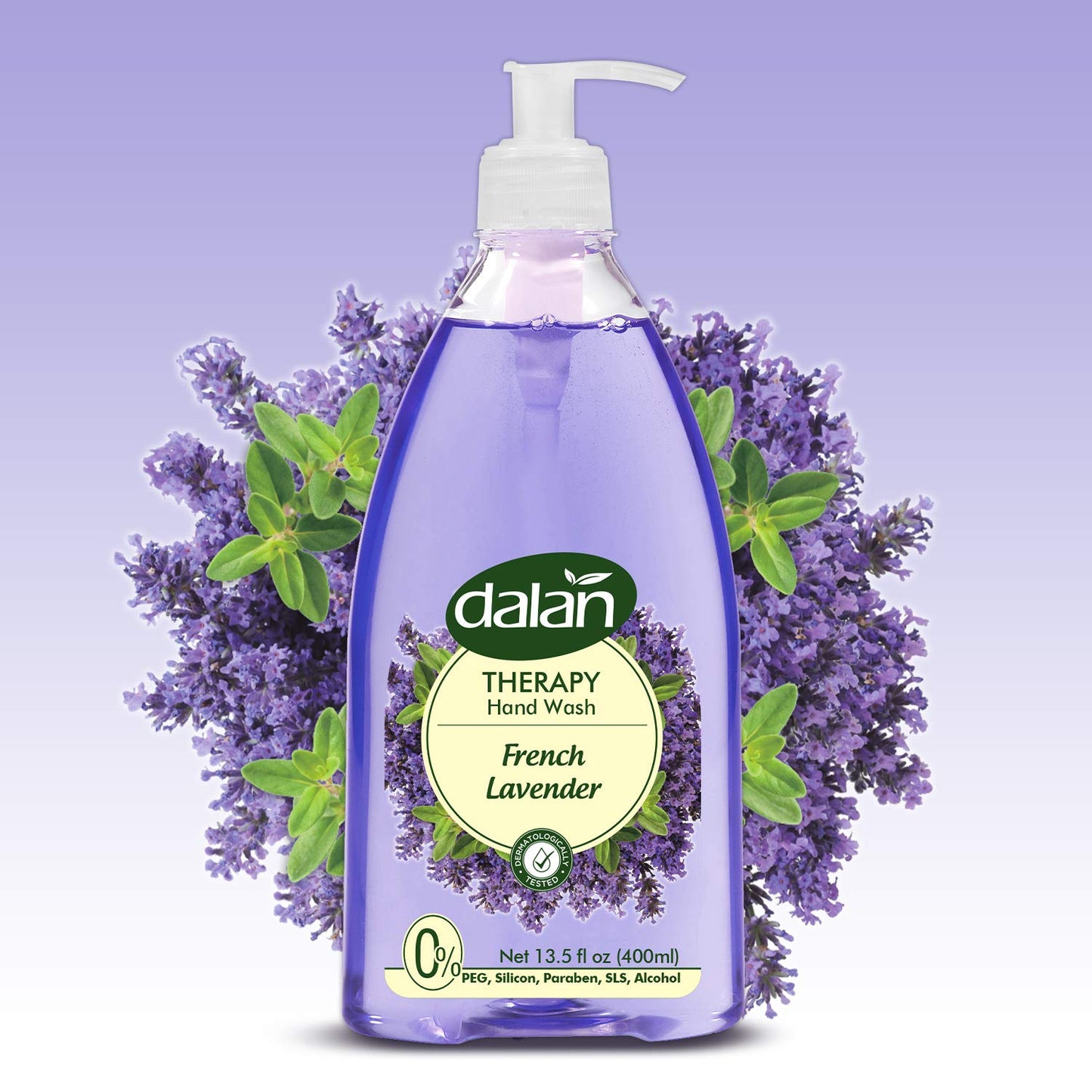 Dalan Therapy French Lavender Ultra Moisturizing Liquid Hand Soap for Normal and Dry Hands Fresh Clean and Soft Feeling (13.5 Fl Oz / 400 mL (Pack of 4))