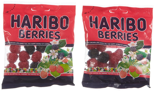 Haribo Gummi Candy,Berries, 80g x 24, Halal, 24 Packs