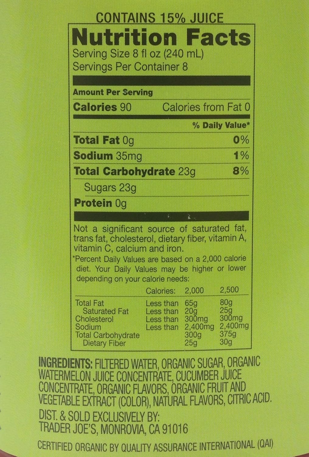 Trader Joe's Watermelon Cucumber Cooler - Made with Organic Watermelon Juice, 64 OZ(1.89 L)