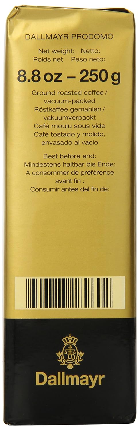 Dallmayr Gourmet Coffee, Prodomo (Ground), 8.8-Ounce Vacuum Packs (Pack of 3) by Dallmayr