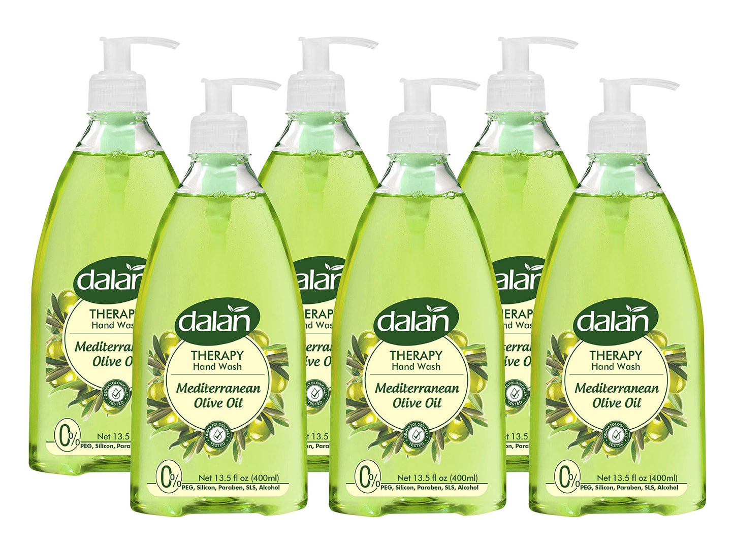 Dalan Therapy Mediterranean Olive Oil Ultra Moisturizing Liquid Hand Soap for Normal and Dry Hands Fresh Clean and Soft Feeling (13.5 Fl Oz / 400 mL (Pack of 4))