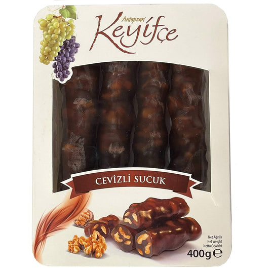 Keyifce Traditional Turkish Delights (Cevizli Sucuk Sweet Walnut Soujouk 14.1 OZ)