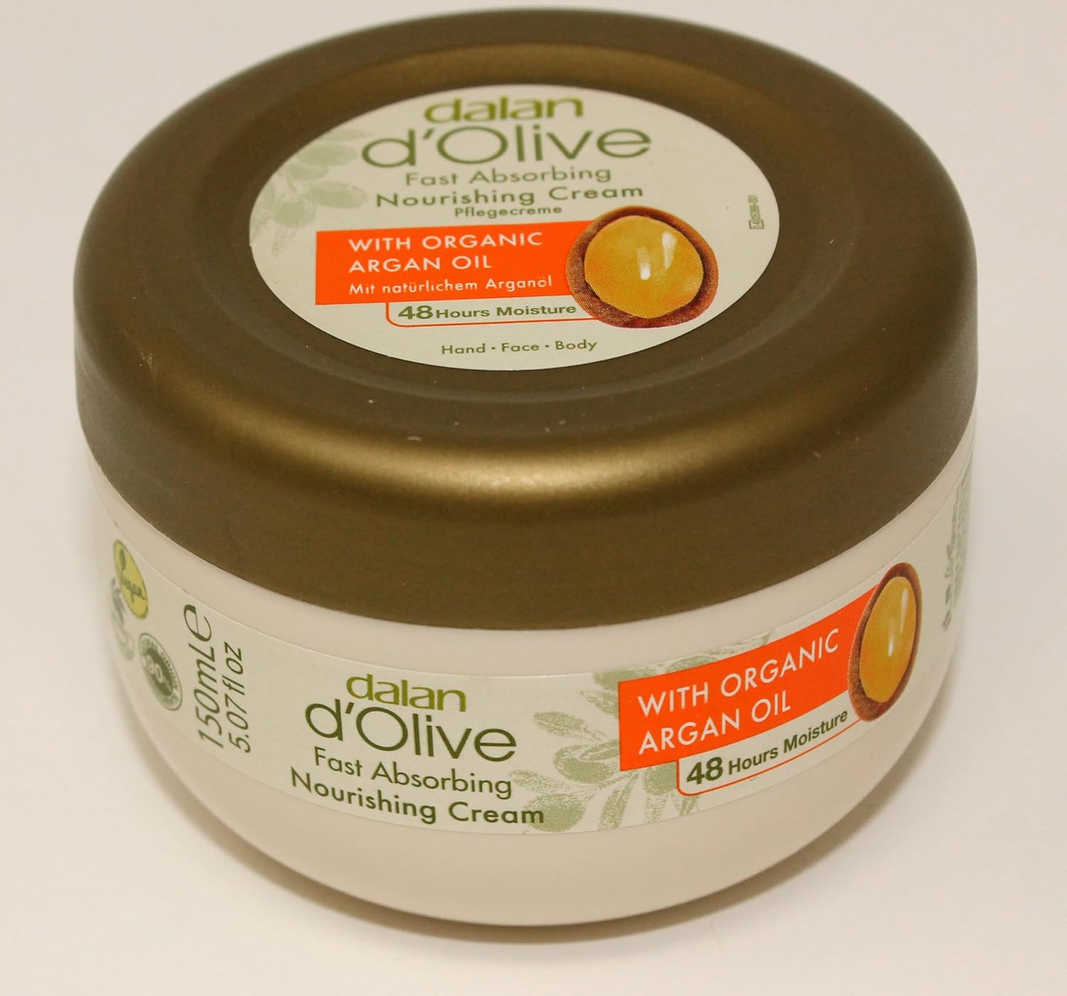 Dalan d'Olive Fast Absorbing Nourishing Cream with Organic Argan Oil, 150 ml/5 fl oz (4-pack)