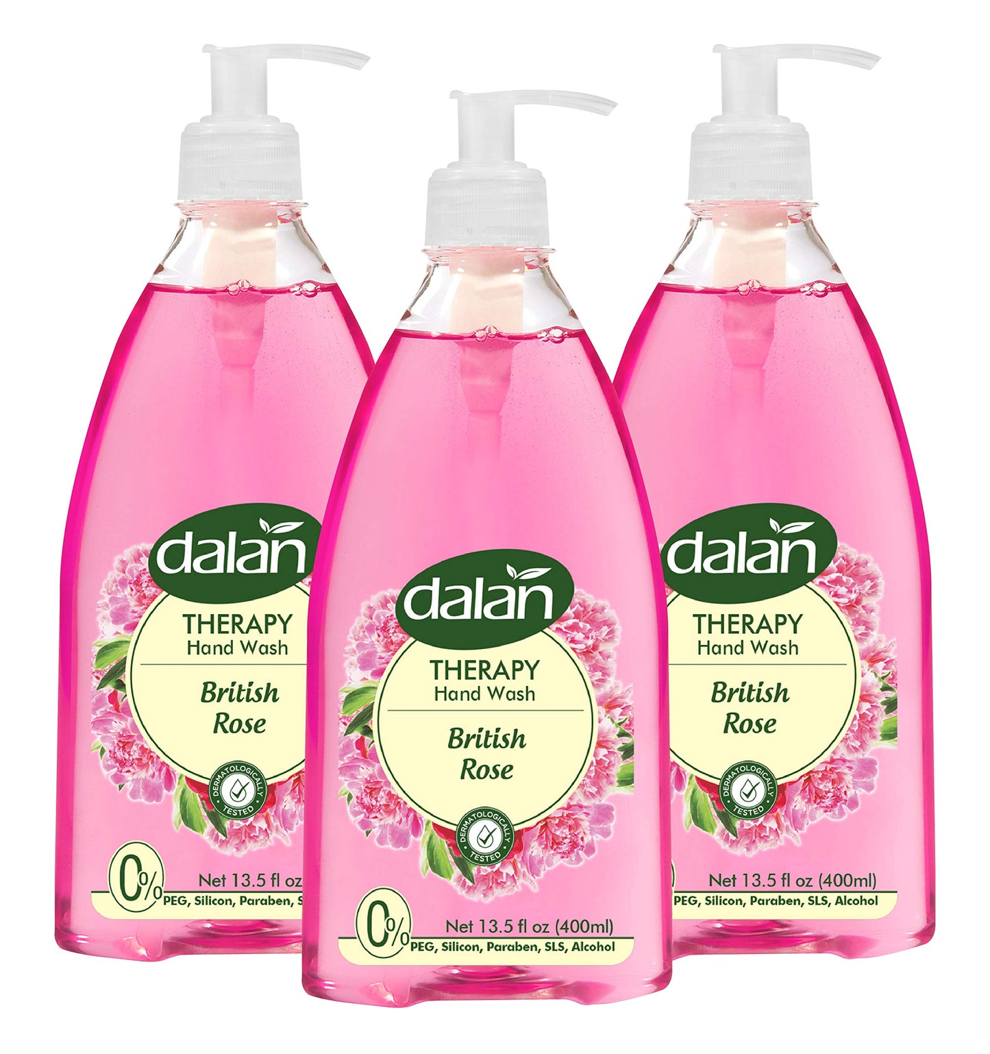 Dalan Therapy British Rose Ultra Moisturizing Liquid Hand Soap for Normal and Dry Hands Fresh Clean and Soft Feeling (13.5 Fl Oz / 400 mL (Pack of 6))