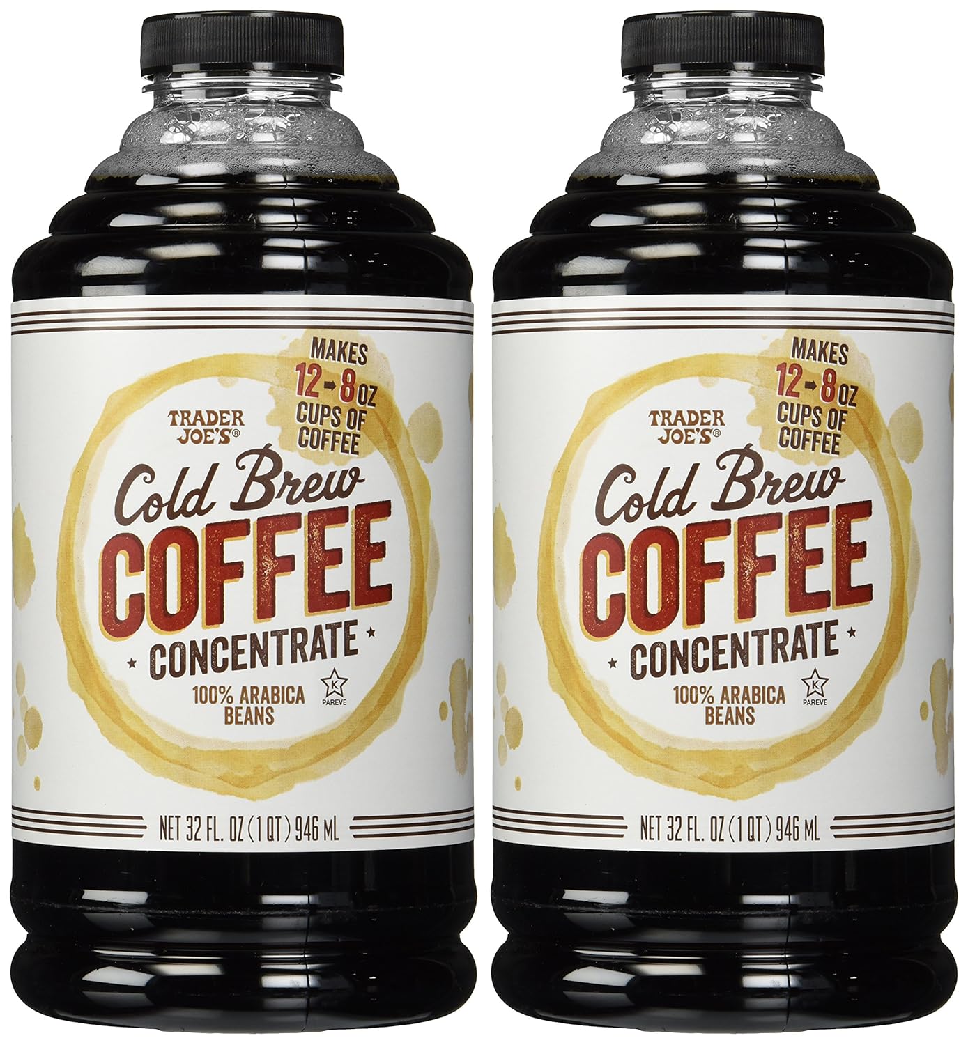 Trader Joe's Cold Brew Coffee Concentrate 100% Arabica Beans, 32 fl. oz. - 2 Pack