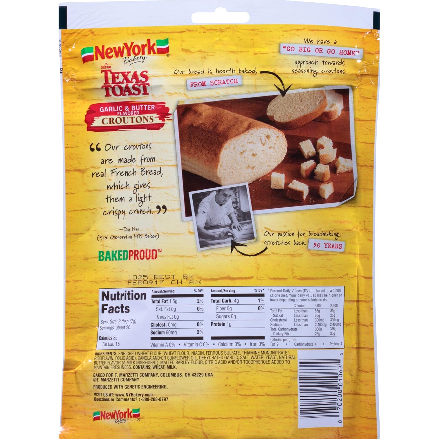 New York Brand The Original Texas Toast Garlic & Butter Flavored Croutons, 5 oz (2 count) (Pack of 1)