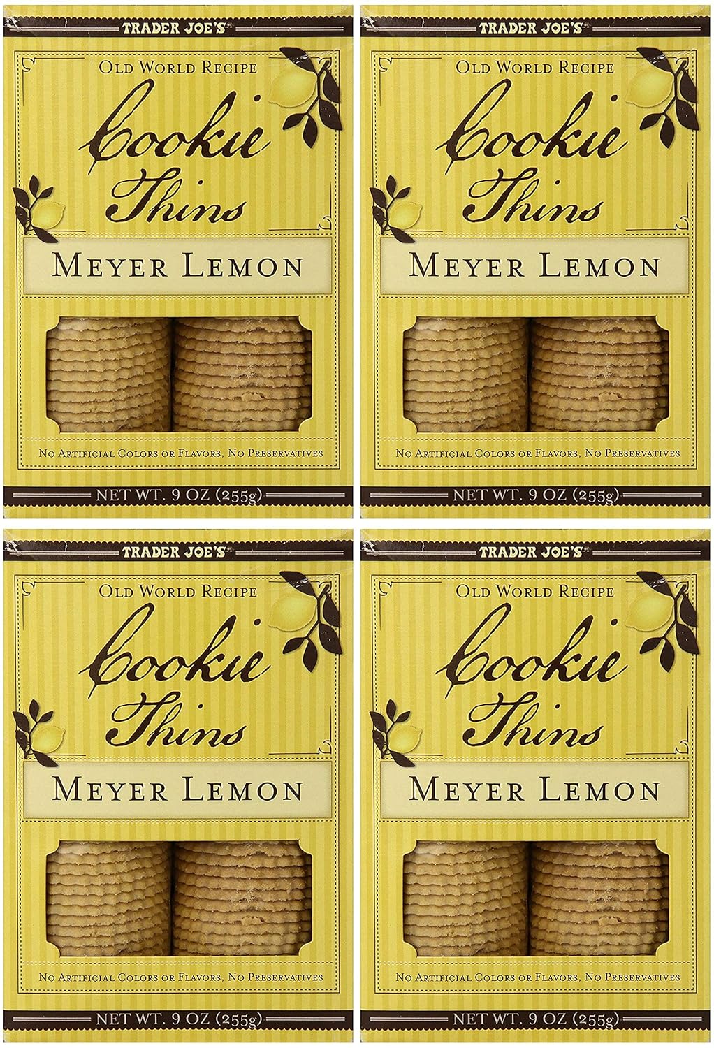 Trader Joe's Meyer Lemon Cookie Thins 9oz(255g), 4 Pack