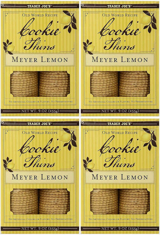 Trader Joe's Meyer Lemon Cookie Thins 9oz(255g), 4 Pack