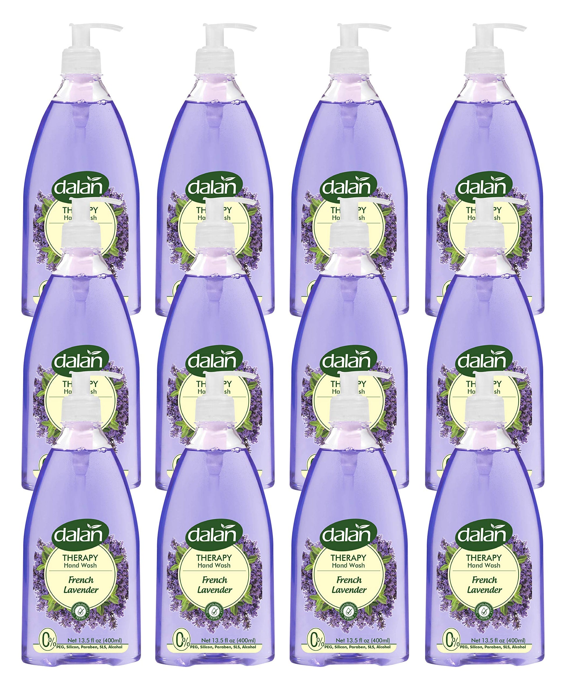 Dalan Therapy French Lavender Ultra Moisturizing Liquid Hand Soap for Normal and Dry Hands Fresh Clean and Soft Feeling (13.5 Fl Oz / 400 mL (Pack of 4))