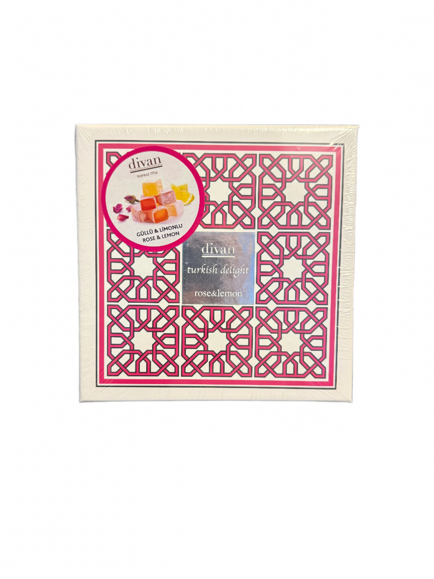 Divan Turkish Delight Rose & Lemon (Gullu & Limonlu) Halal (250g / 8,81oz)