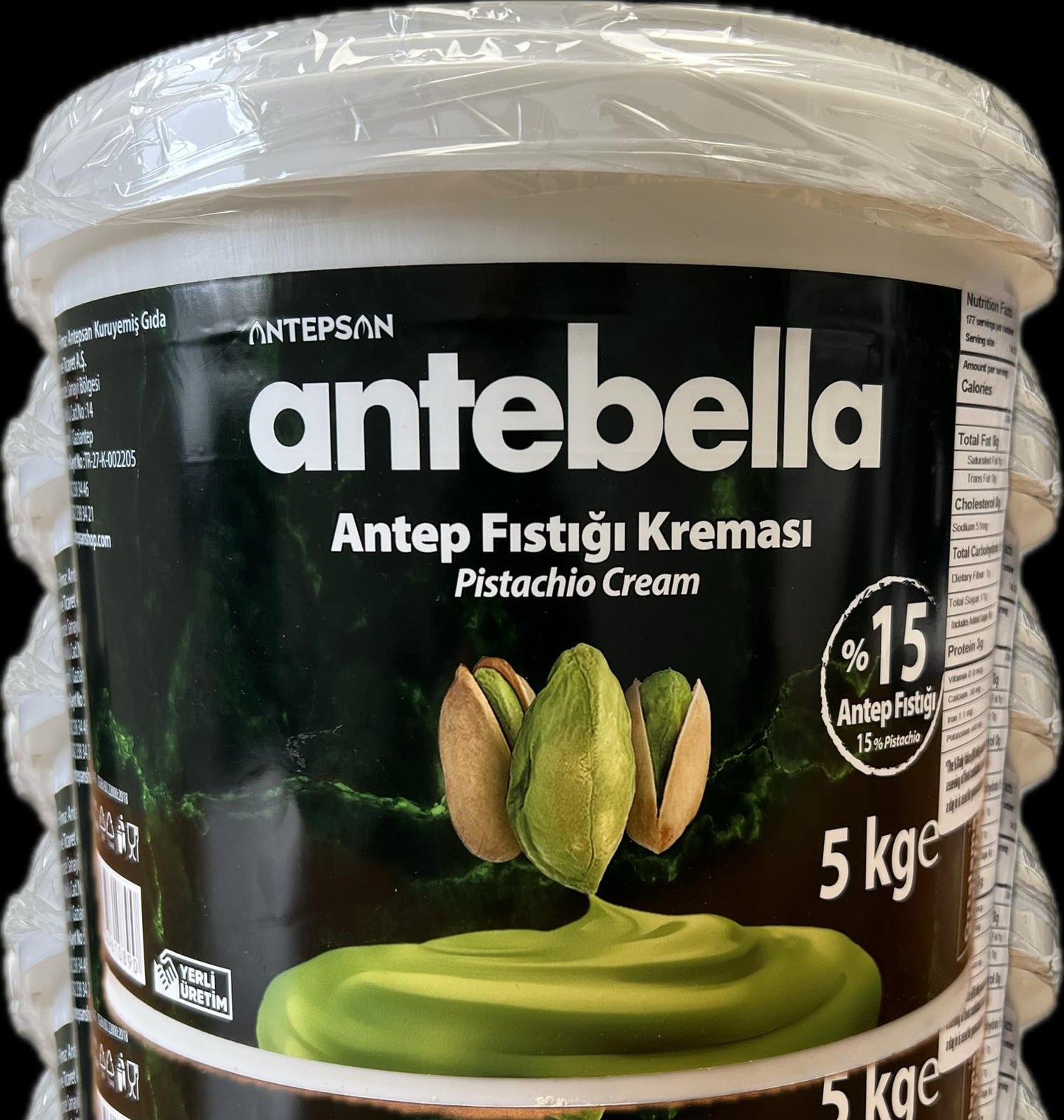 Antebella Pistachio Nut Butter Sauce, Sauce for Bread, Kunafah, Dubai Chocolate Bars, No Palm Oil (5KG) 15% Pistachio