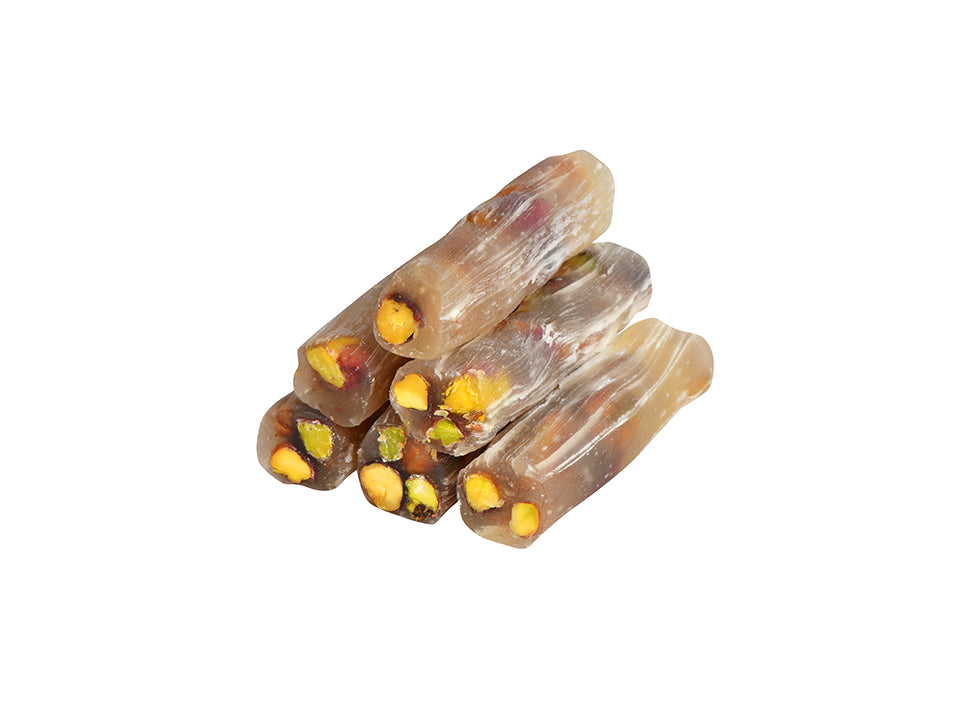 Traditional Turkish Delights with Pistachio (Sade Parmak Fitil Antep Fistikli, Sweet Pistachio Soujouk 12.32 oz, 350 g)