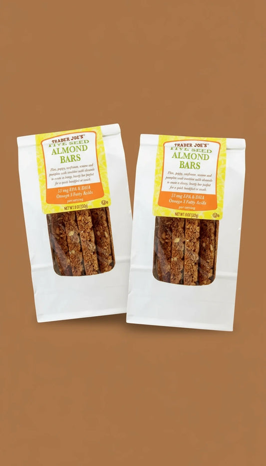 Trader Joe's Five Seed Almond Bars 8oz (227g) ~ 2 Pack