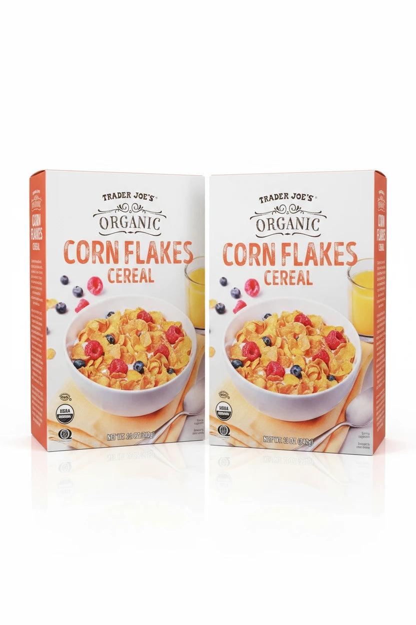 Trader Joe's Organic Corn Flakes Cereal 12 Oz (340g) ~ 2 pack