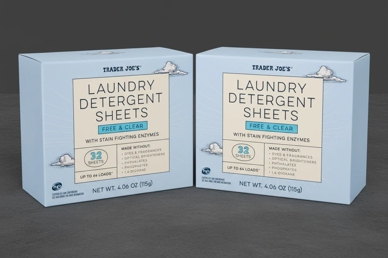 Trader Joe's Laundry Detergent Sheets Free & Clear 3.95 Oz ~ 2 pack