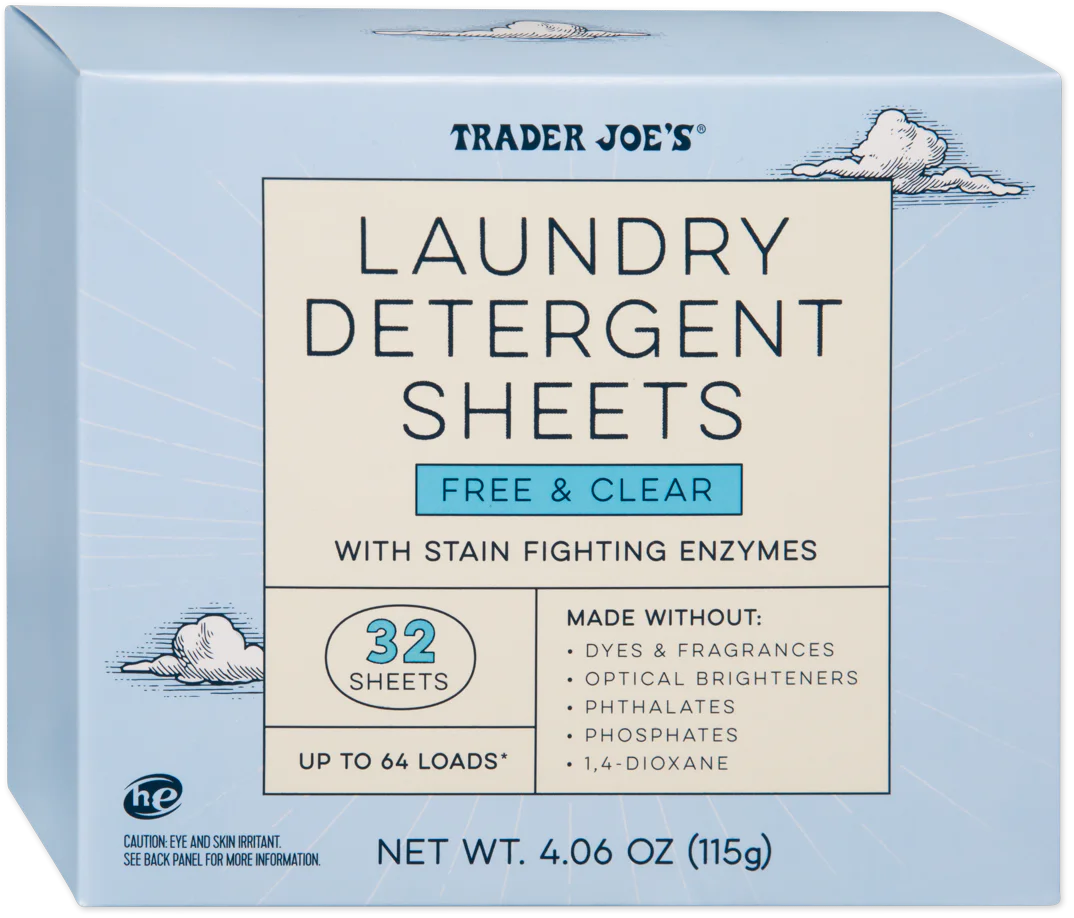Trader Joe's Laundry Detergent Sheets Free & Clear 3.95 Oz