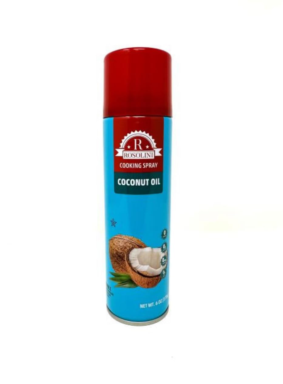 Rosolini Coconut Oil Cooking Spray, Zero Calorie Non-Stick, 6 Fluid Ounces (170g) 3 pack