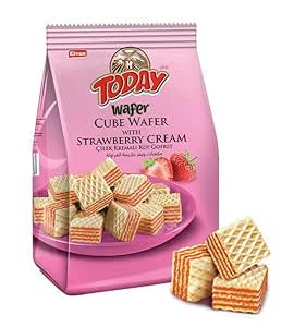 Today Strawberry Cream Cube Wafer 200 Grams (1 Pack), 200g, 3 Pack