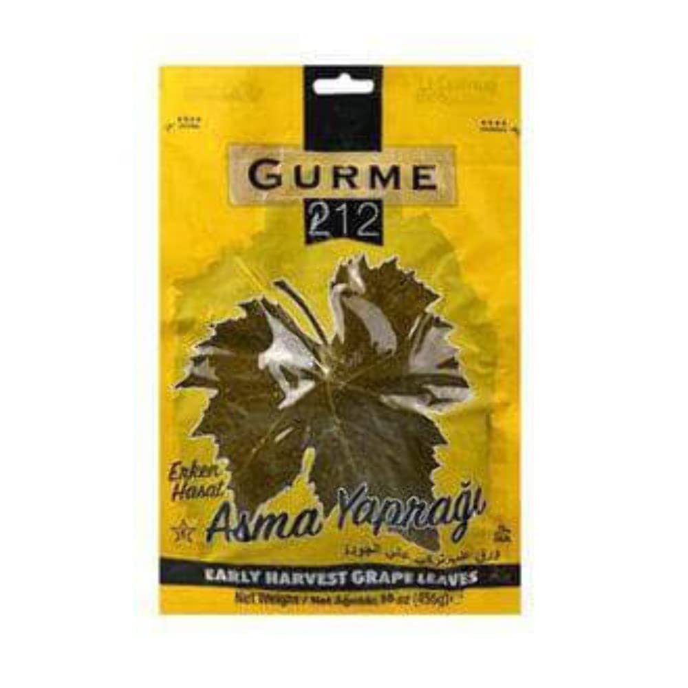 Gurme212 Premium Turkish Grape Leaves (Leaves for Dolma) 16 oz/455g (Early Harvest, 2-pack)
