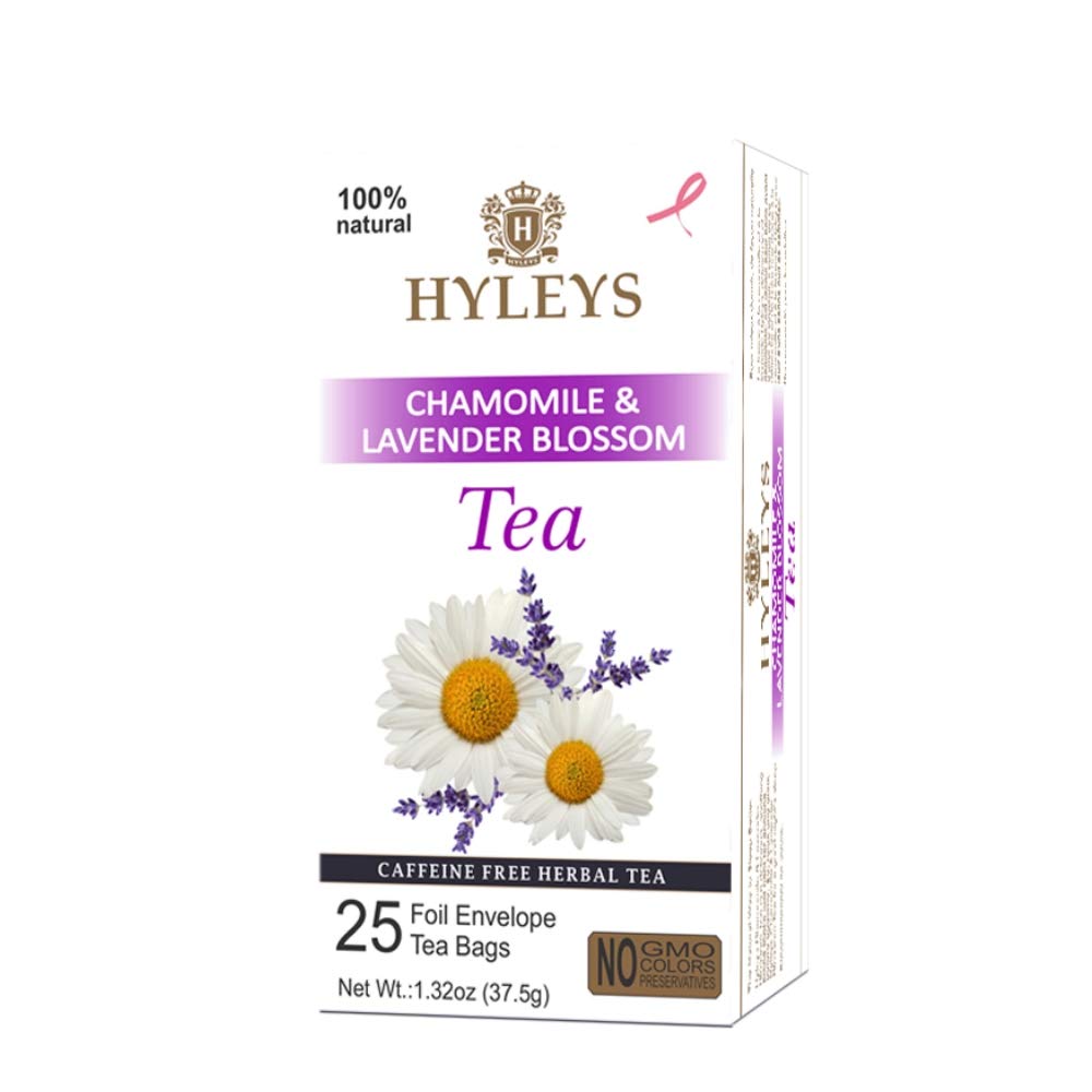 Hyleys Caffeine-Free Herbal Tea - Mint, Rosemary, Valerian Root, Lavender - 25 Tea Bags (1 Pack) - Calm Sleep Tea for a Relaxing Nightly Cup