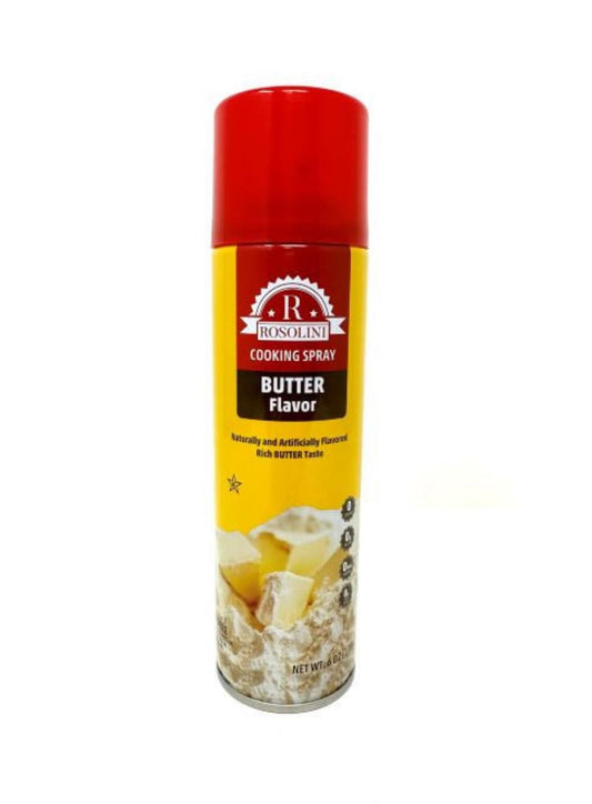 Rosolini Butter Flavor Cooking Spray, Zero Calories, Non-Stick, 6 oz Cans, 3-Pack