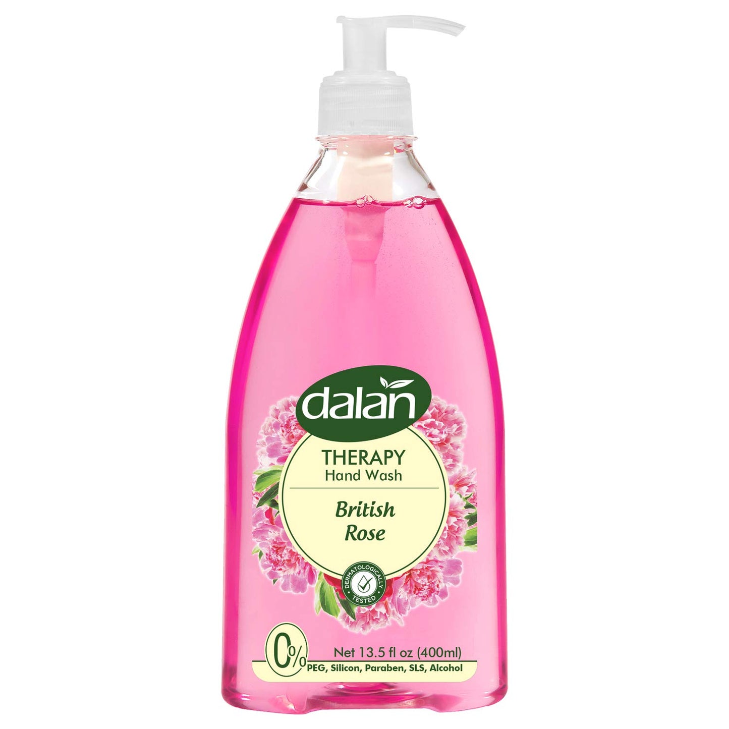 Dalan Therapy British Rose Ultra Moisturizing Liquid Hand Soap for Normal and Dry Hands Fresh Clean and Soft Feeling (13.5 Fl Oz / 400 mL (Pack of 6))