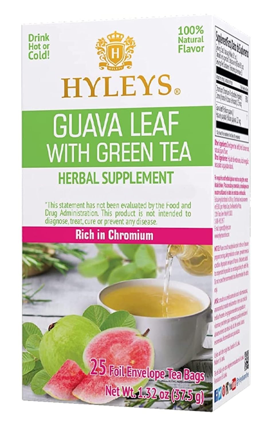 Hyleys Natural Wellness Nettle Leaves with Black Tea - Pure Ceylon Tea Blend - 100% Natural, Sugar-Free, Gluten-Free, Non-GMO - 25 Tea Bags
