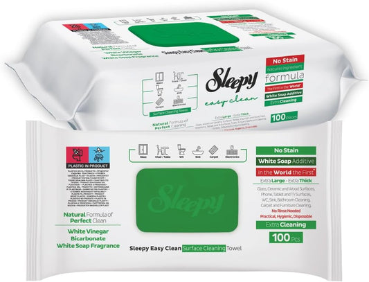 Easy Clean All Purpose Cleaning Wet Wipes, Disposable Multi Surface Cleaner Towel 8.5"" x 10"" Large and Thick