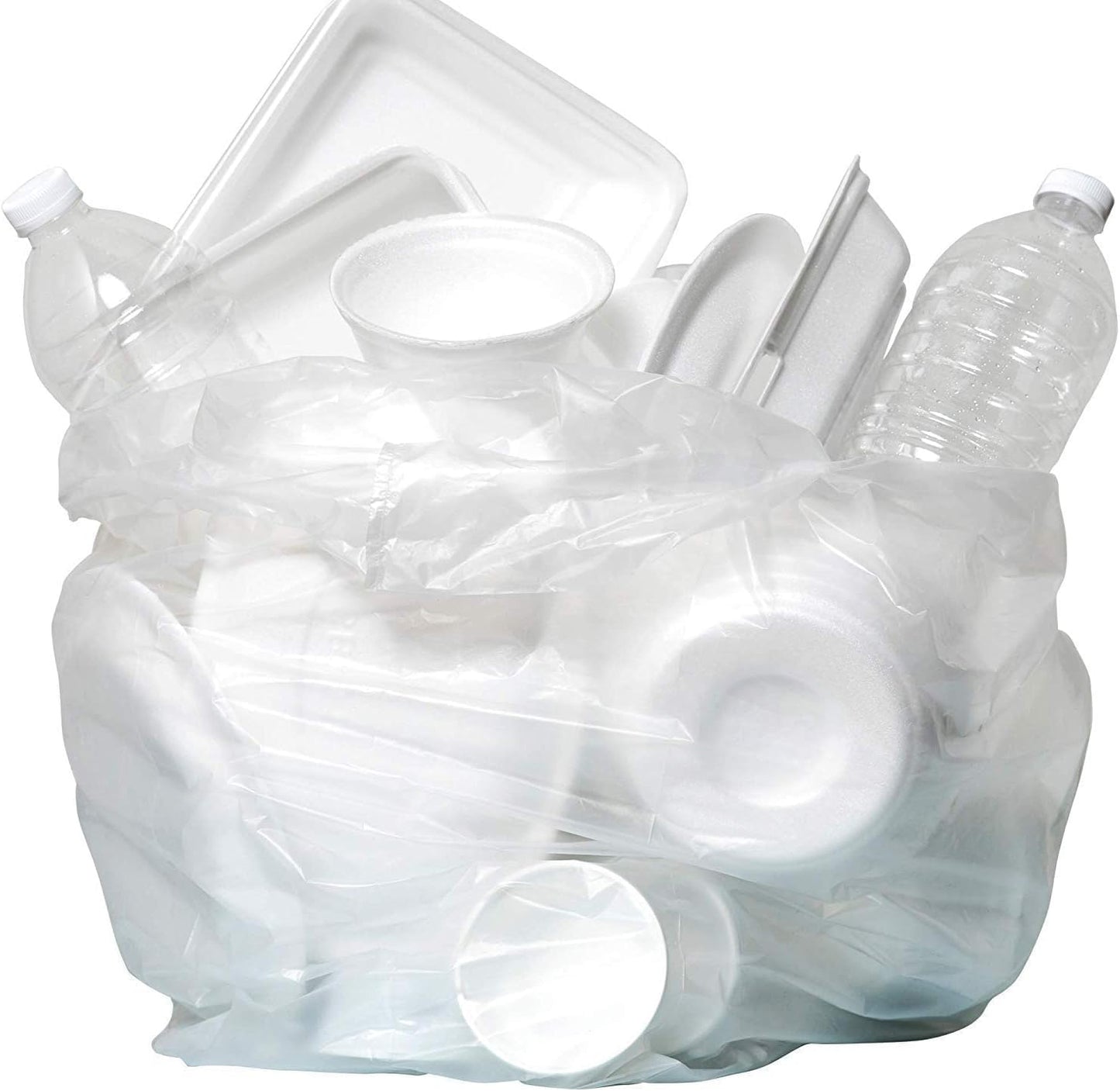 Clear Trash Bags, High-Density Garbage Can Liners, 30 x 37 Inch, 500 Count, 20-30 Gallon Capacity, Transparent, for Home Office Commercial Use